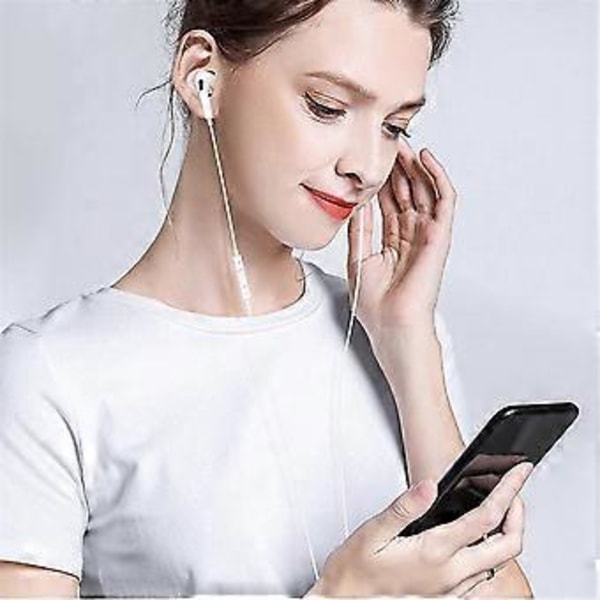 Kuulokekaapelin muunnin USB C uros - 8-nastainen naaras audioadapteri 15:lle, Type C -matkapuhelin valkoinen