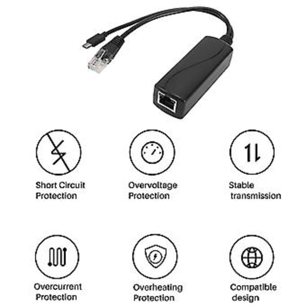 Poe Modul Isoleret Splitter 48v Til 5v2.4a Usb Interface Splitter
