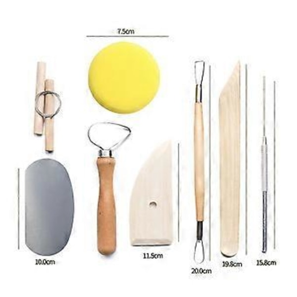 13 st Keramiklera Verktyg Keramisk Lerskulpteringsverktyg Kit Keramikmodellering Snideriverktyg Gåva för Studenter Nybörjare Professionella DIY Konsttillbehör