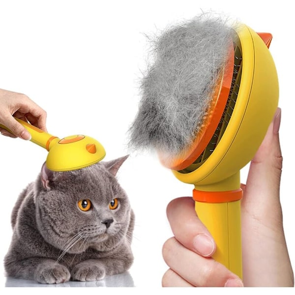 Cat Grooming Brush for Dogs and Cats Self-Cleaning Nail Brush with Long or Short Bristle Pet Nail Brush Cat Hair Brush Cat Hair Removal Comb