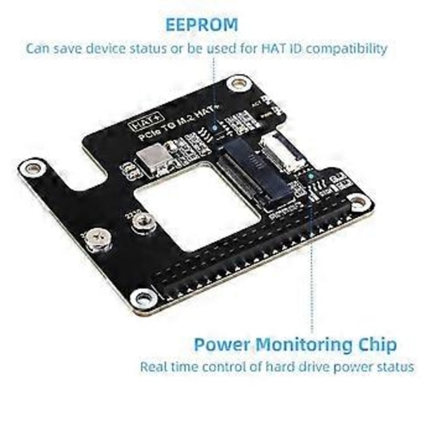 5 PCIe - M.2 HAT NVME -nopean laajennuskortti 16P-kaapelilla ja GPIO-otsikkotuki aktiivisella jäähdyttimellä