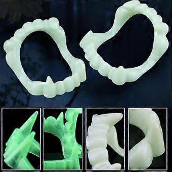 5 stk. Halloween Gebiss Simulert Selvlysende Plast Halloween Vampyrer Fake Tenner For Maskerade