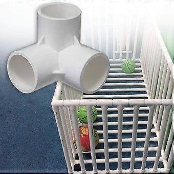 3-vejs PVC-fittings, PVC-rørkoblinger, tredimensionelle fittings, møbelkoblinger, drivhusramme (størrelse: 32 mm) Hy
