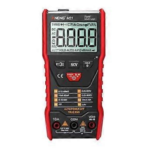 M21 6000 Räknar True RMS Multimeter Transistortestare Kapacitansmätare