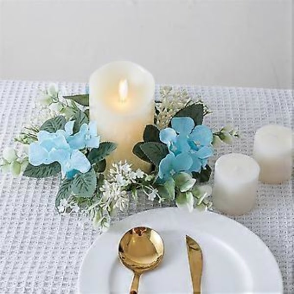Bryllupslysestakekrans Kunstige blomsterplanter Lys Aromaterapi Ringholder Bordpynt Champagne