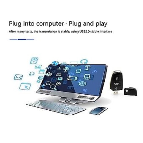 USB Flash Drive Bilnøgle Memory Stick Pen Drive USB Stick til Desktop Laptop (32g)