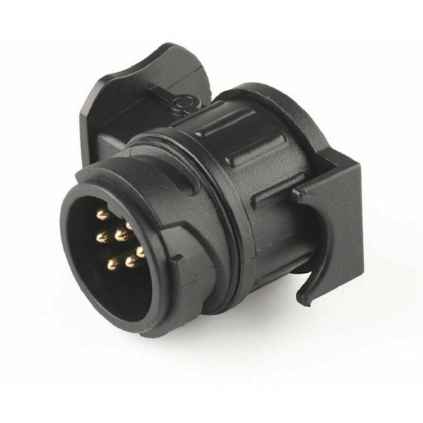 Waterproof Trailer Connector 13 Pin to 7 Pin Trailer Hook Socket Adapter 13 Pin to 7 Pin (1 PCS Black