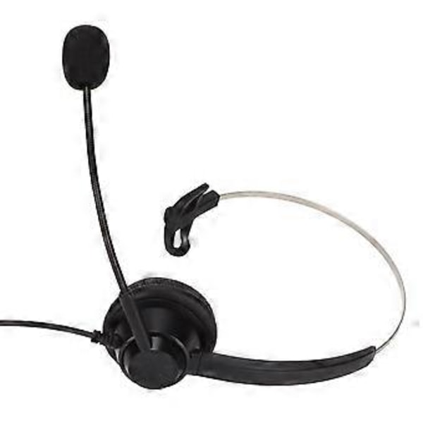 H360‑PC PC Monauralt Headset Kablet Enkeltøre Headset med 3-delt Dobbel 3,5 mm Plugg og Støyreduserende Mikrofon