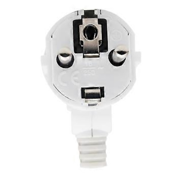16A 4.8mm AC Elektrisk Strøm Ledningsplugg Mannlig for Ledningskontakter Skjøteledning Kobling 6 Stykker Svart EU Plugg