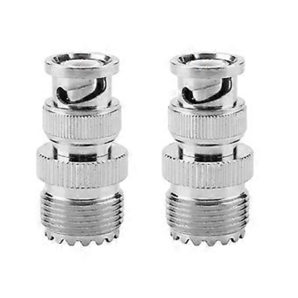 2 st BNC Hane till UHF SO239 PL-259 Hona RF Koaxial Adapter Kabelkontakt