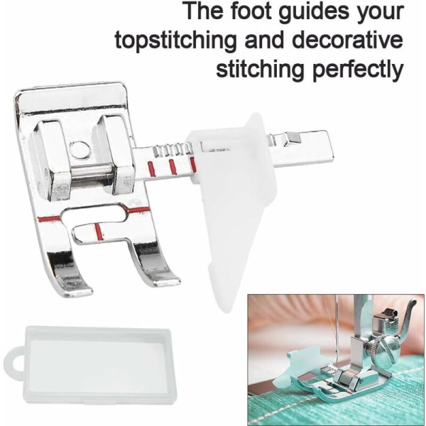 2 ställbara pressarfotsömnadsguider Pressarfot Sy Maskin Pressarfot med plastbox Justerbar guidepressarfot för Singer Bro