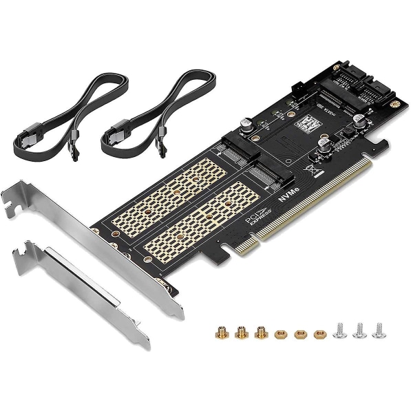 M.2 Nvme Ssd Ngff Til Pcie 3.0 X16 Adapter M Key B Key Msata Pci Utvidelse Sata 3 I 1 Konverter Ris