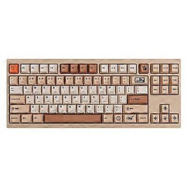 143 Taster Retro Frimerke Tema Keycaps PBT Sublimering Cherry Profil Keycaps for Mekanisk Tastatur Custom DIY Keycap