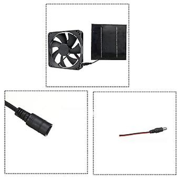 2 stk. 20W 6-tommers Solar Ventilator Kit Ctor Mini Ilator Solcellepanel Ed Ventilator For Hund