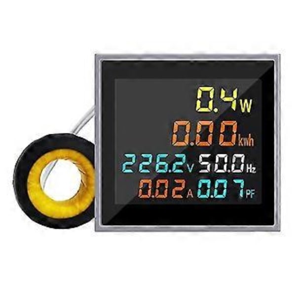 AC Ström Spänning Ampere 6in1 Monitor AC 50.0-300.0V 100A Volt Amp Wattmätare Med Strömtransformator