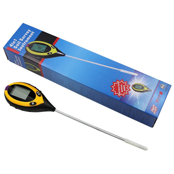 Jord pH, fugtighed, lys, fire-i-en temperaturdetektor, have pH-tester (uden batteri)