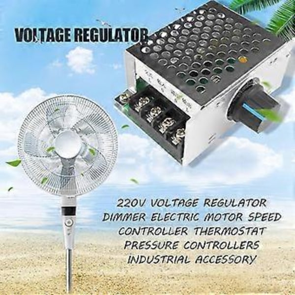 AC 220V Enfas Motorvarvtalsregulator, Fläktmotor Varvtalsregleringsbrytare, Temperaturkontroll Tyristor Spänningsdimmer och Regulator LS