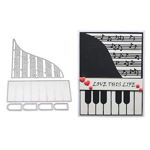 Piano Metallskärning Dies Stencil Diy Scrapbooking Album Stämpelpapper Kort