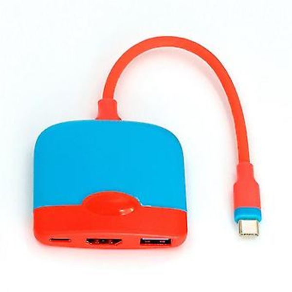 3-i-1 Type C Hub Switch Dock Tv Dock Bærbar Dockingstation