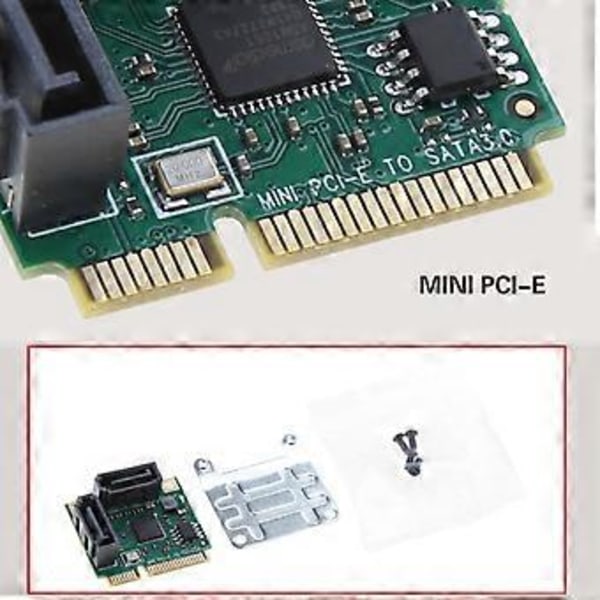 Dubbla Portar Sata Expansionskort Mini PCI-E till Sata3 Hårddiskanslutningsadapter