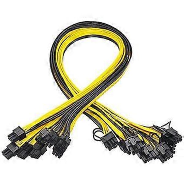 12 kpl 6-nastainen PCI-E - 8-nastainen (6+2) PCI-E (uros-uros) GPU-virtajohto 50cm näytönohjaimille, louhintapalvelimen breakout