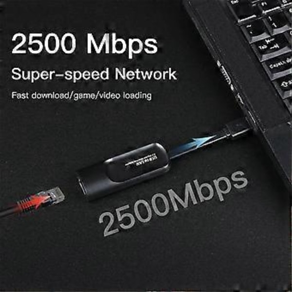 USB 3.0 til RJ45 Ethernet LAN Adapter 2500Mbps Gigabit Laptop Ekstern Kablet Netværkskonverter til Ethernet