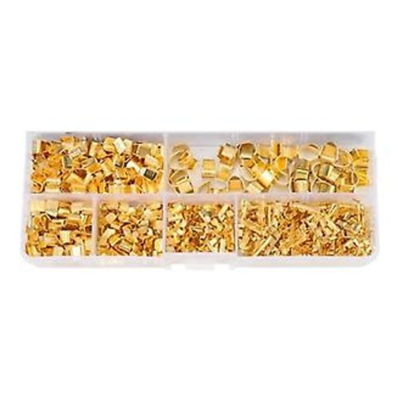 600 stk. U-form Kobber Ring Terminaler Ikke-isoleret Kabel Ledning Spade Butt Connector Kit 454a/454b/4