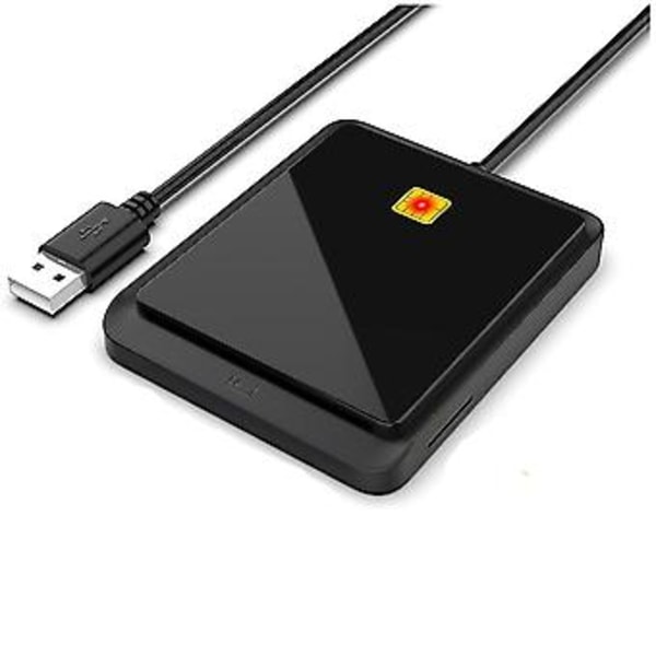 Bärbar Usb 2.0 Smart Card Reader & ID Bankkortläsare Dubbelkortplatsdesign För Windows Linu