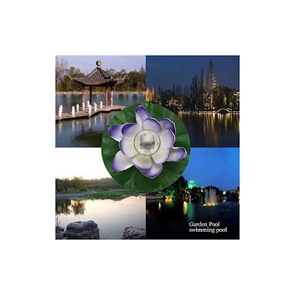 Vattentät solcellslampa med flera färger och LED-färgväxlande lotusblomma - Fei Yu