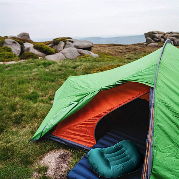 Oppustelig rejsepude Protable håndtryk oppustelig Tpu campingpude, ergonomisk komprimerbar nakke- og lændestøtte Perfekt til strandvandring