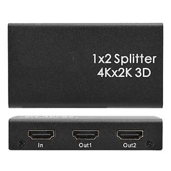 HDMI Splitter En i To High Definition 1 Ind 2 Udgangsfordeler 1x2 4K Konverter 100‑240VUK