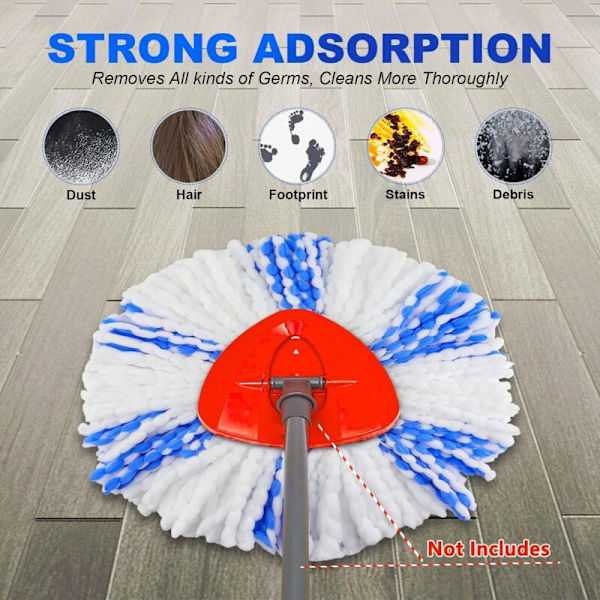 4 Vaihtomoppia VI-Leda Turbo 2 in 1 EasyWring & Clean -yhteensopiva O-Cedars Mop Head Replacement Kitin kanssa