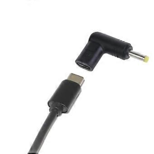 Laptop Strømlader Adapter Kobling Type-C Hunn til DC Hann Jack 4.0x1.7mm 90 Graders Plugg Konverter