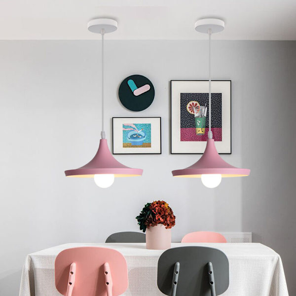 Moderne loft pendel lyserød indendørs hængende lampe justerbar lysekrone 2 stk.
