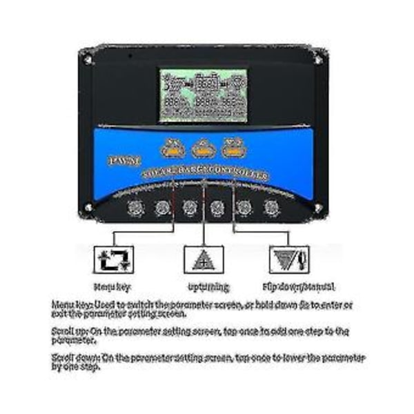 50a Pwm Solar Charge Controller 12v 24v 48v Auto Adapting Blysyre Lithium Batteri Opladning Til So