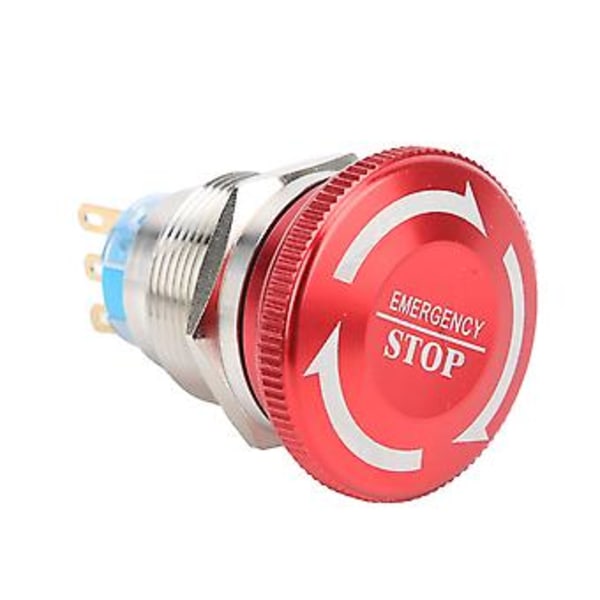22mm Vattentät Nödstopp Tryckknappsbrytare Självlåsande Svamphuvud Knappbrytare (3 Pin)