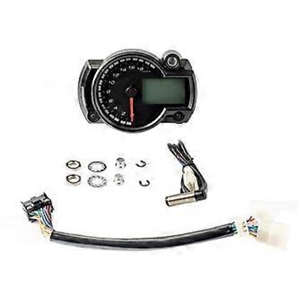 Universal 7-färgs LCD Digital Motorcykel Odometer Hastighetsmätare Instrument Justerbar Max 299km