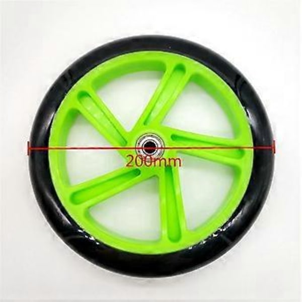 2 Stykker Sparkesykkelhjul 200 mm PU Materiale Hjul Tykkelse 30 mm ABEC-7 Lager Sparkesykkel Tilbehør, Transparent Svart