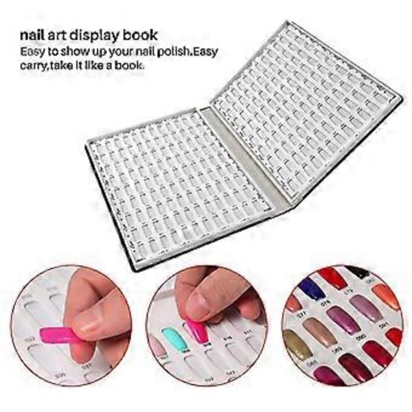 216 Färger Nagel Tips Display Bok DIY Nagelkonst Visningshylla Gel Färgkort Diagram Målningsdisplay B