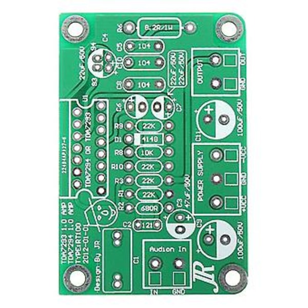 Tda7294 80w 100w Mono Ljudförstärkare Kort Dc30v-40v Kit Passar För Tda7293 Grön