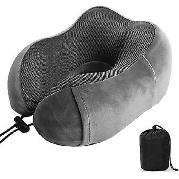 Rejsepude, Memory Foam nakkepude til rejser eller fly, ergonomisk designet nakkestøttepude, forhindrer hovedet i at falde fremad under rejse