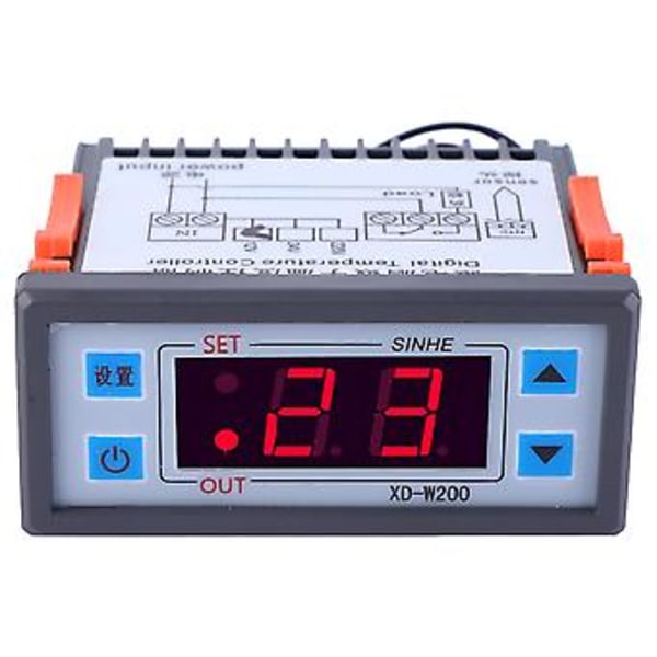 XD-W200 Digital Termostat Justerbar Temperaturkontroller LCD-Display (24V)