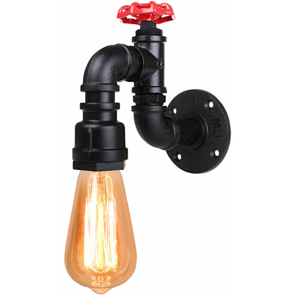 Industriell vegglampe i metall, vannrørvegglampe, rustikk vegglampe for bad, gang