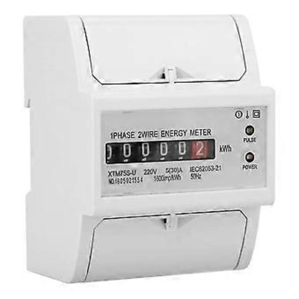 220V DIN-skena Elmätare, Digital 1-fas Elmätare (5-30A)