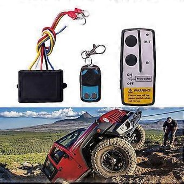 12V 15m Trådløs Bilvinsj Elektrisk Fjernkontroll Bryter med Manuell Sender Sett for Lastebil ATV SUV Kjøretøy Tilhenger