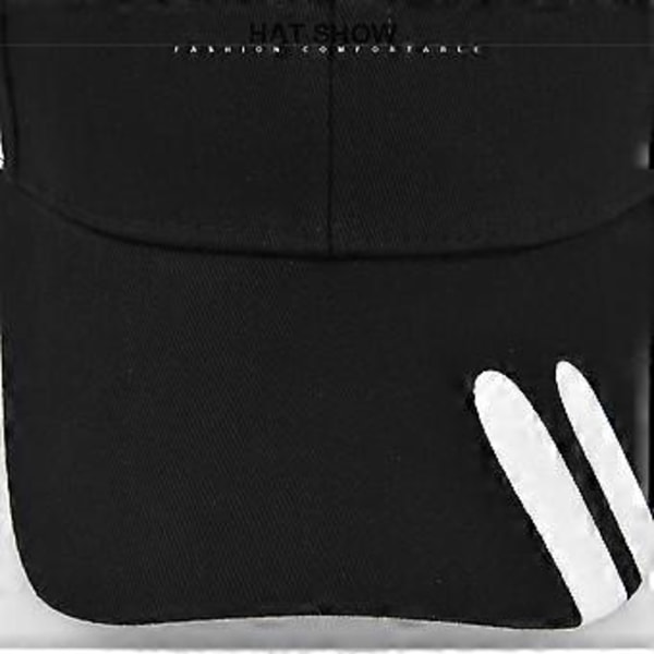 Baseballkasket med graffitiprint, koreansk print, sort hat, studenterhat med bred skygge, buet skygge
