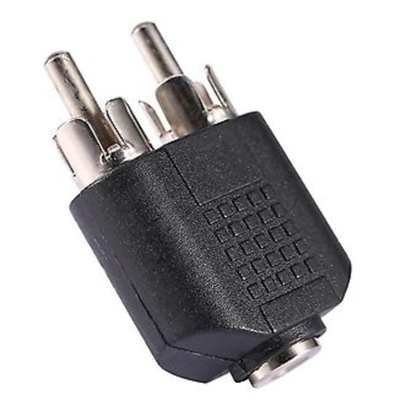3,5 mm Stereo Jack Hunn til Dobbel 2 RCA Phono Hann F/M Splitter Adapter Konverter
