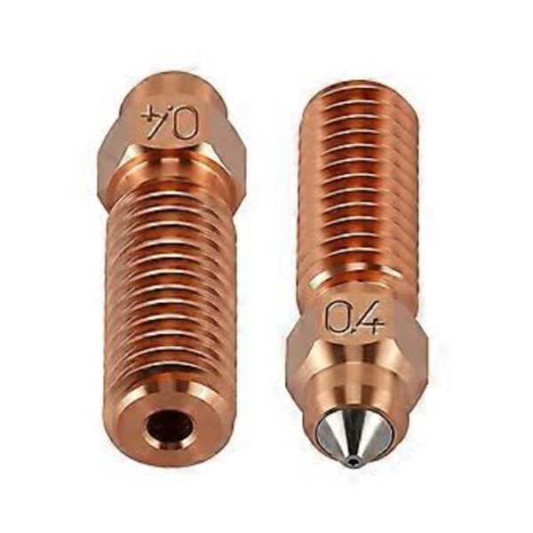 2 st Munstycke Bimetall Krom Zirkonium Koppar Kropp + Härdat Stål Insats, 3D-skrivarmunstycken för K1 0.4mm