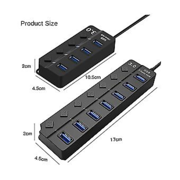 S Hub3.0 Splitter Hub Port Expander Usb Computer Splitter 7 Port 3.0 Hub