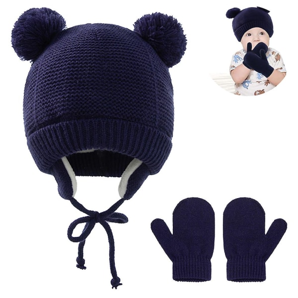 1 Set Baby Hat Söt Bear Toddler Öronlapp Beanie Varm för höst och vinter
